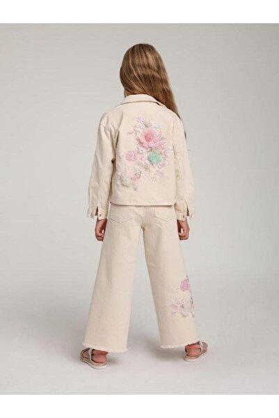 Zekids Τζιν παντελόνι από λάκρα με κέντημα λουλουδιών για κορίτσια