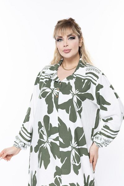 mervemoda ΚΚΓυναικείο μακρυμάνικο καλοκαιρινό φόρεμα μεγάλου μεγέθους