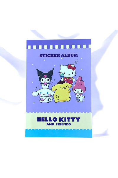 BAK GEL AL Purple Cover Hello Kitty Sticker Album → Hello Kitty and Friends Sticker Book - Friendship Themed Sticker Book