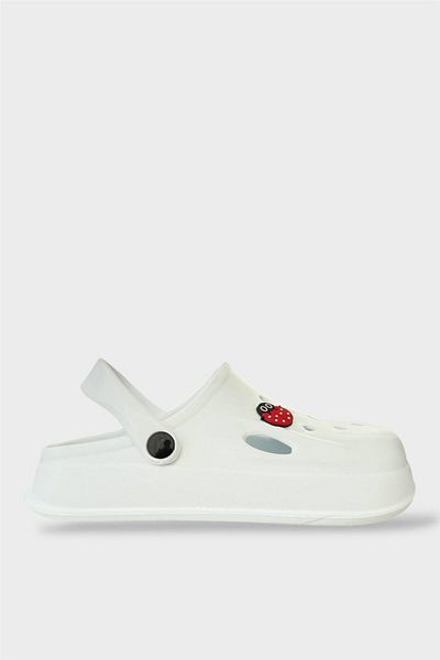 Liger Women's Comfort Ladybug Buckle Medical Nurse Sabo Slippers White