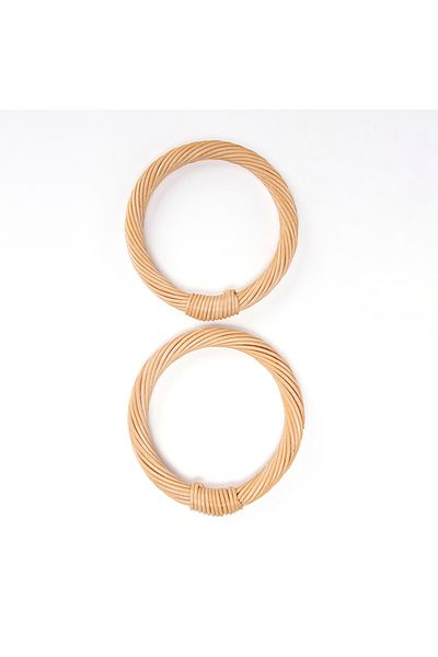Sultan Rattan Bamboo Bag - 10 Cm, 2 Pcs Cream
