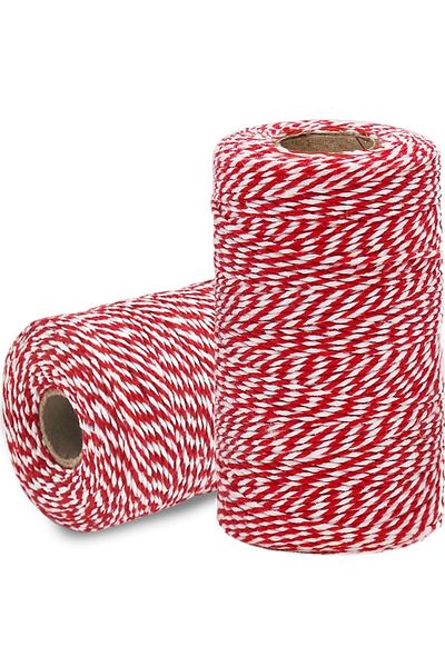 yiğit aksesuar Red White 20 Meter String Thread Luck Wish Spring Bracelet Necklace