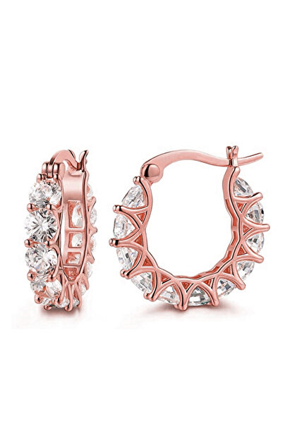 Choice E2474 Huitan Full Paved Crystal CZ Hoop Earrings for Women Dazzling Ac...