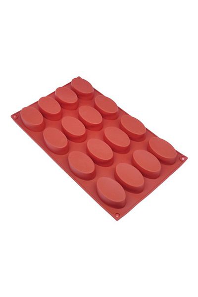 Siliko World Oval 16-Piece Donut Cake & Chocolate & Soap Silicone Mold