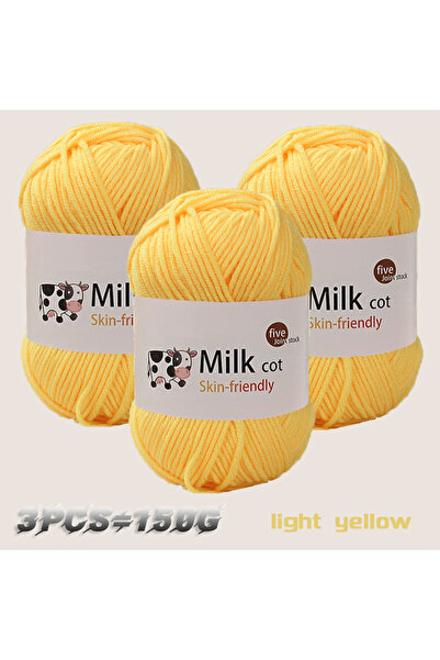 Choice 04 150 جرام من خيوط الحليب متوسطة الخشونة لنسج الهدايا يدويًا، وخيوط الكروشيه للسترات الصوفية والقبعات والأوشحة