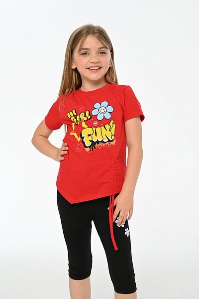 LupiaKids Girl's 2-Piece Set - Red & Black - Summer Comfortable Combination