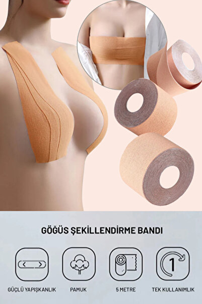 SEBURAM Göğüs Şekillendirici Bant, Göğüs Dikleştirme ve Sabitleme Bandı Yapışkan Göğüs Bandı