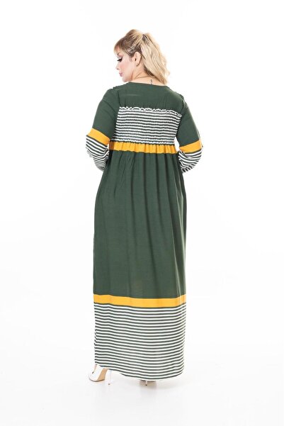 mervemoda Women's Long Sleeve Plus Size Summer Woven Dress