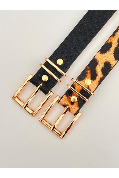 Descoin Set de 2 catarame aurii cu punte de grilă - centură pentru femei, centură pentru haină, centură pentru pantaloni, rochie