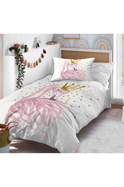 Bebişim Halı Cute Unicorn Pony Cute Swan Patterned Single Baby Kids Bedding Set