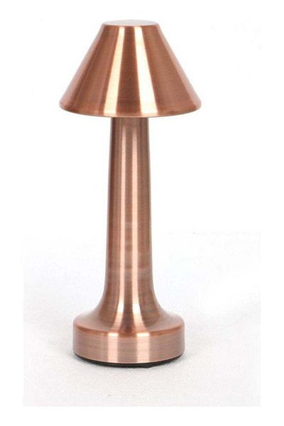 COOYA Portable LED Table Lamp, 3 Levels Brightness Metal Table Lamp, Ideal Bedside Lamp (Rose Gold)