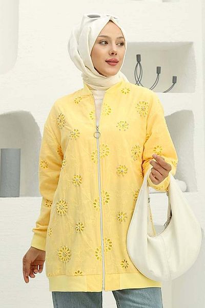 benguen Yellow Embroidered Cardigan Stone Embroidered 2000