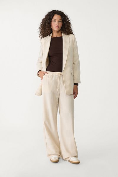 Stradivarius Flowing open striped blazer