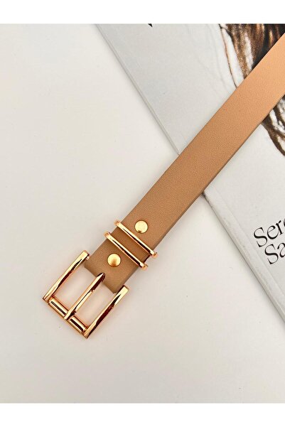 Descoin Opportunity Product Grid Bridge Gold Buckle Women's Belt, Jacket Belt, Trouser Belt, Dress Belt