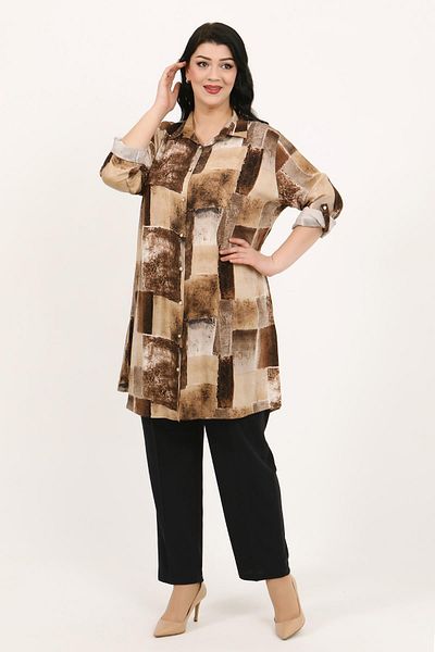 By Alba Collection Γυναικείο χιτώνα από βαμβακερή βισκόζη με μαύρισμα σχέδιο