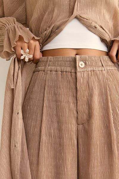 Stradivarius Flowing Metallic Thread Trousers Limited Edition