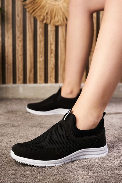 İmerShoes Pantofi sport unisex, negru, alb, cu talpă ușoară, respirabil 2023