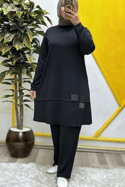 Elmas Tesettür Γυναικεία Ρούχα Μουσουλμανικής Περιφοράς Μεγάλο Μέγεθος Μουάλα Διπλό Σετ