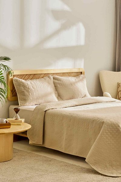 Kaşmir Home Tia Double Bedspread Set Beige