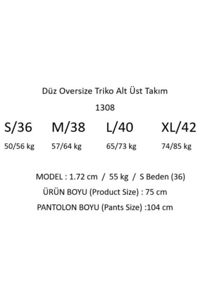 Irmak Kerekli Women's Saks Flat Oversize Bottom Top Set 1308