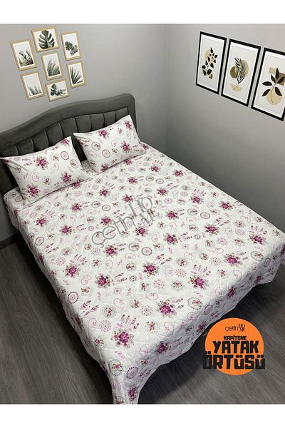 Çetinhome Καπιτονέ κάλυμμα κρεβατιού Çetinhome Battal Boy Σετ Pique Hazeran Fuchsia