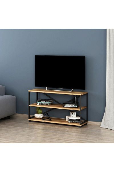Danube Home وحدة تلفزيون نوفو لأجهزة التلفزيون حتى 55 بوصة مع مساحة تخزين - بني، الطول 102 سم × العرض 30 سم × الارتفاع 55 سم