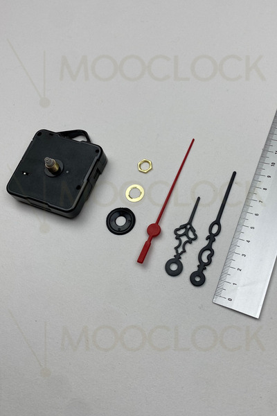 MOOCLOCK Clock Mechanism, Flowing Silent Wall Clock Mechanism, 14 mm Shaft, Scorpion-Hour-Hand-Second-(with Hanger)