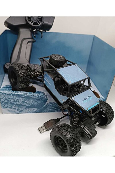 LRS STORE Uzaktan Kumandalı Şarjlı Araba Full Fonsiyon Rock Crawler Jeep Metal Gövde 22 Cm