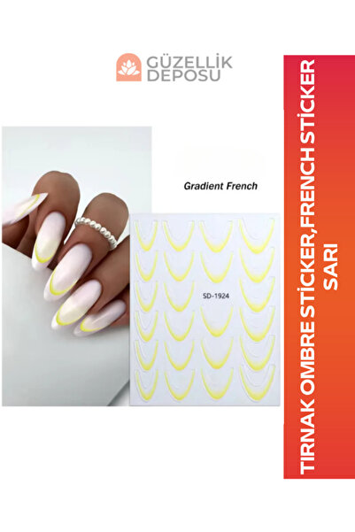 Güzellik Deposu Protez Tırnak Ombre Sticker, French Sticker Nail Art Sticker ...