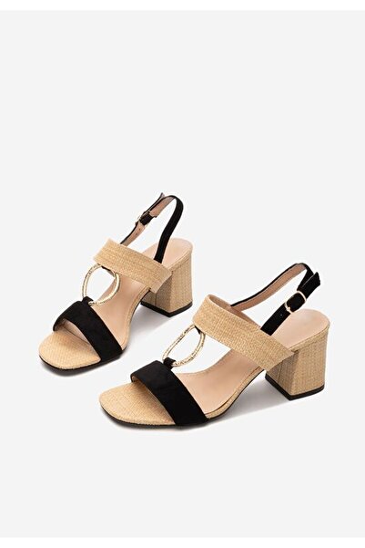 B T Shoes Annyta beige chunky heel sandals