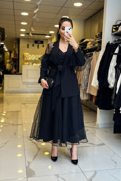 Vosse Mianotte Siyah Taşlı Organize Ceket