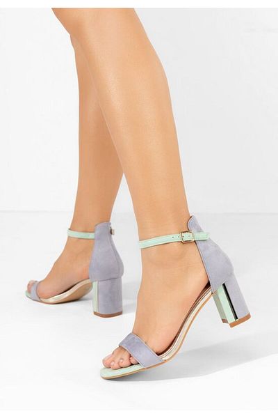 B T Shoes Sandale cu toc gros Lucynda albastre