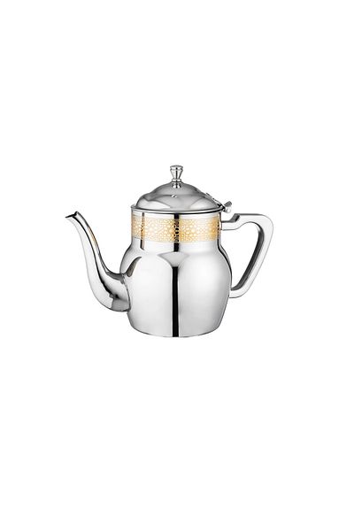 ALSAIF Saif Stainless Steel Teapot with Gold Engraving, 1.360 L