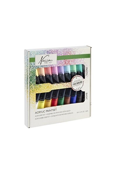 Nassau fine art Set culori acrilice mix 18 culorix36ml