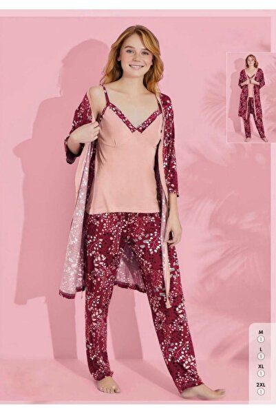 İpek Women's 3-Piece Pajama Set with Dressing Gown
