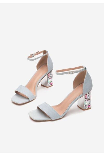 B T Shoes Sandale cu toc gros Zania bleu