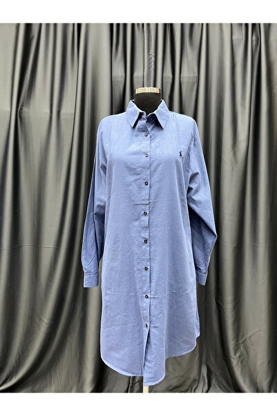 MODA Mavii Polo Pamuklu Keten Karışım Battal Boy Tunik