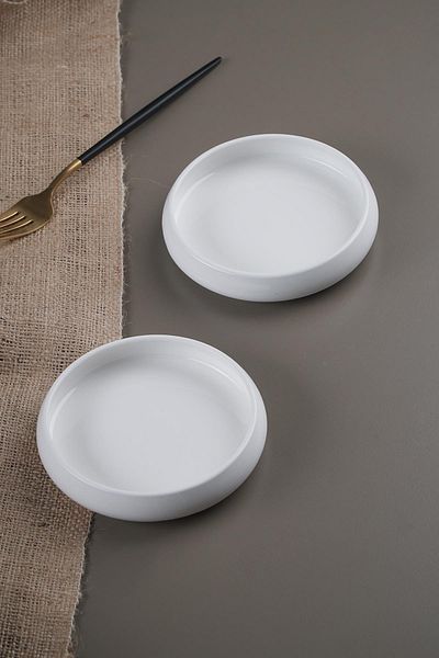 ACAR Bianco Perla Porcelain Round Plate - 13 cm