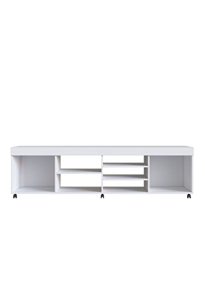 Danube Home Swellow TV Rack for TVs up to 50 Inches with Storage - White L180xW40xH51cm