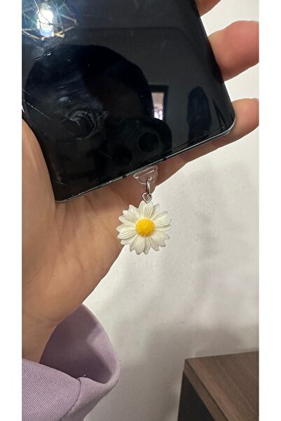 aysequlce papatya model telefon charmı lightning giriş  şarj yeri toz koruma şık