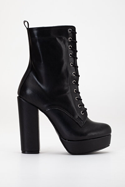 LİLLA Lilla Ayakkabı Kadın Platform Kalın Topuklu Bağcıklı Bot