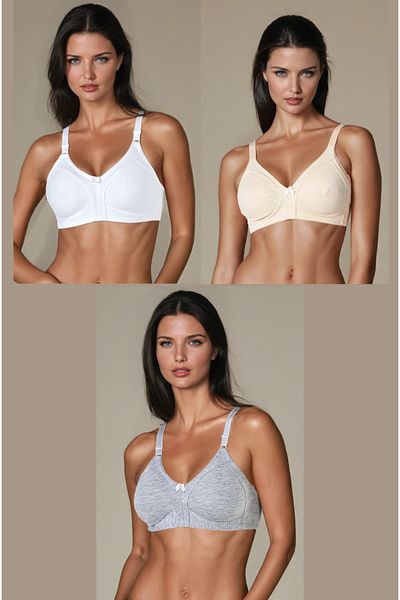 NBB 3-PACK GATERING WOMEN'S COMBED COTTON BRA NBB351