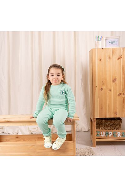 Zuppers Unisex Children's Cotton Ribbed Bottom Top Set - Mint