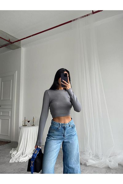 mydukkan.co Plain Crop Blouse