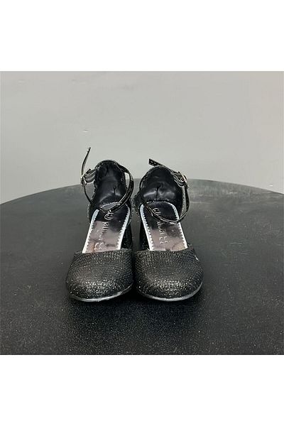 jadeer Eylül Girl's Shiny Heeled Shoes Black 26-30 P124S