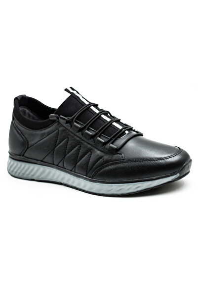 Levarno Flexora05 Genuine Leather Black Orthopedic Gel Casual Men's Shoes