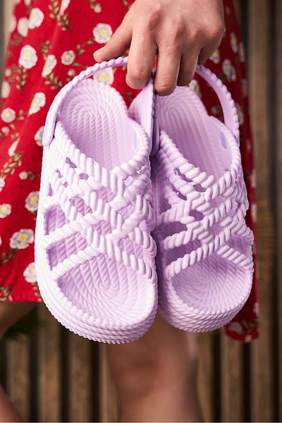 Nstil Lilac Sea Sandals - Thick Sole, Knitted Detail, Oval Toe 810