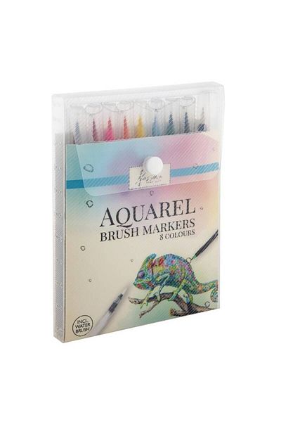 Nassau fine art Set Markere Cu Varf Tip Pensula Pe Baza De Apa 8 Bucati/set