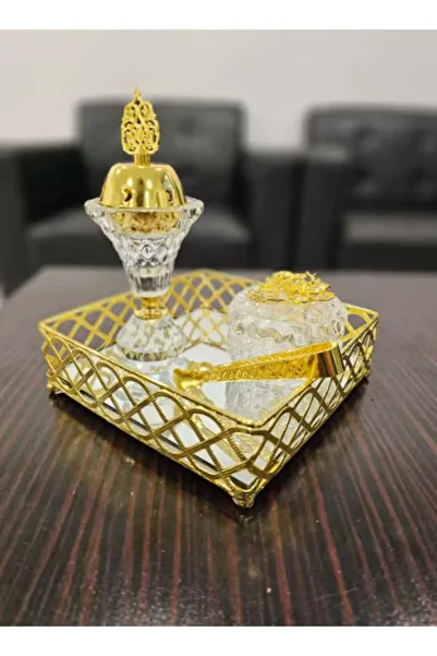 co arma 4 in 1 Royal Crystal Incense Burner Set: Incense Burner, Incense Box, and Charcoal Tongs