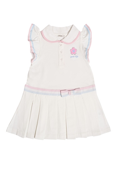 Miny Center Πλεκτό φόρεμα για κορίτσι με βολάν μανίκι